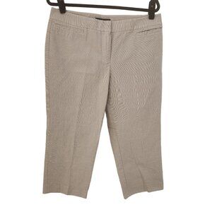 Lafayette 148 Straight Leg Grey Horizontal Pinstripe Trouser Cropped Pants 12